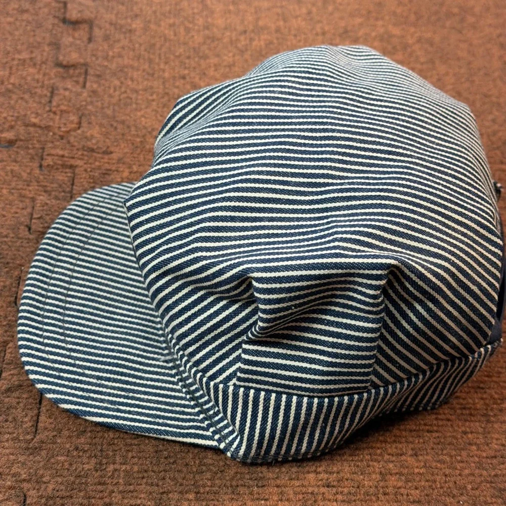 A+ Tennessee Valley Railroad Hat Men Blue Hickory Stripe Engineer Snapback Cap